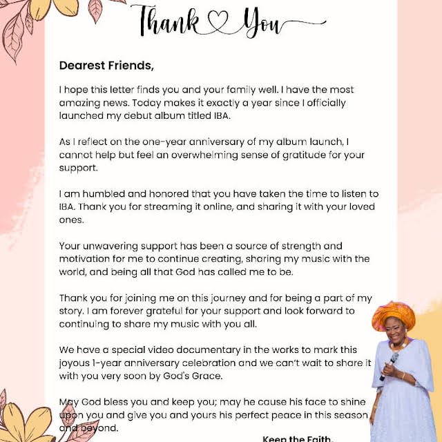 Ohun Olorun says thank you